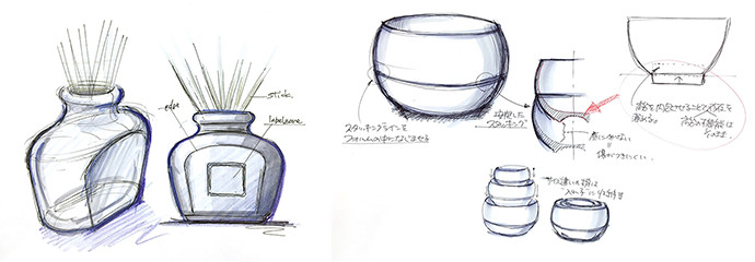プロダクトデザイン 手描きラフスケッチ